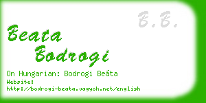beata bodrogi business card